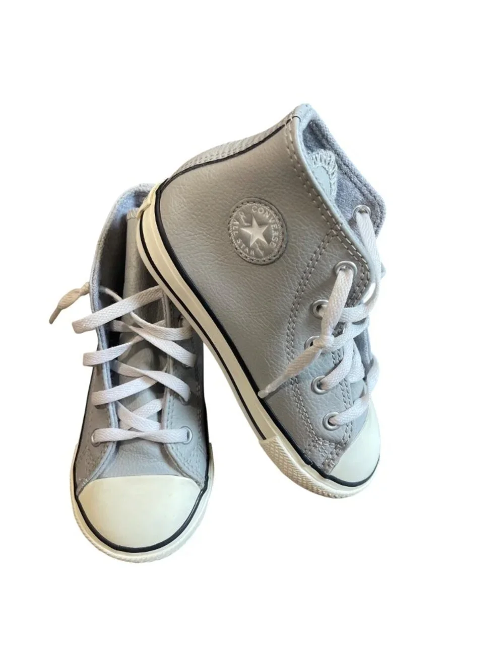 Converse Chuck Taylor All Star Hi Leather Sneakers Wolf Grey Toddler Size 9 Wool